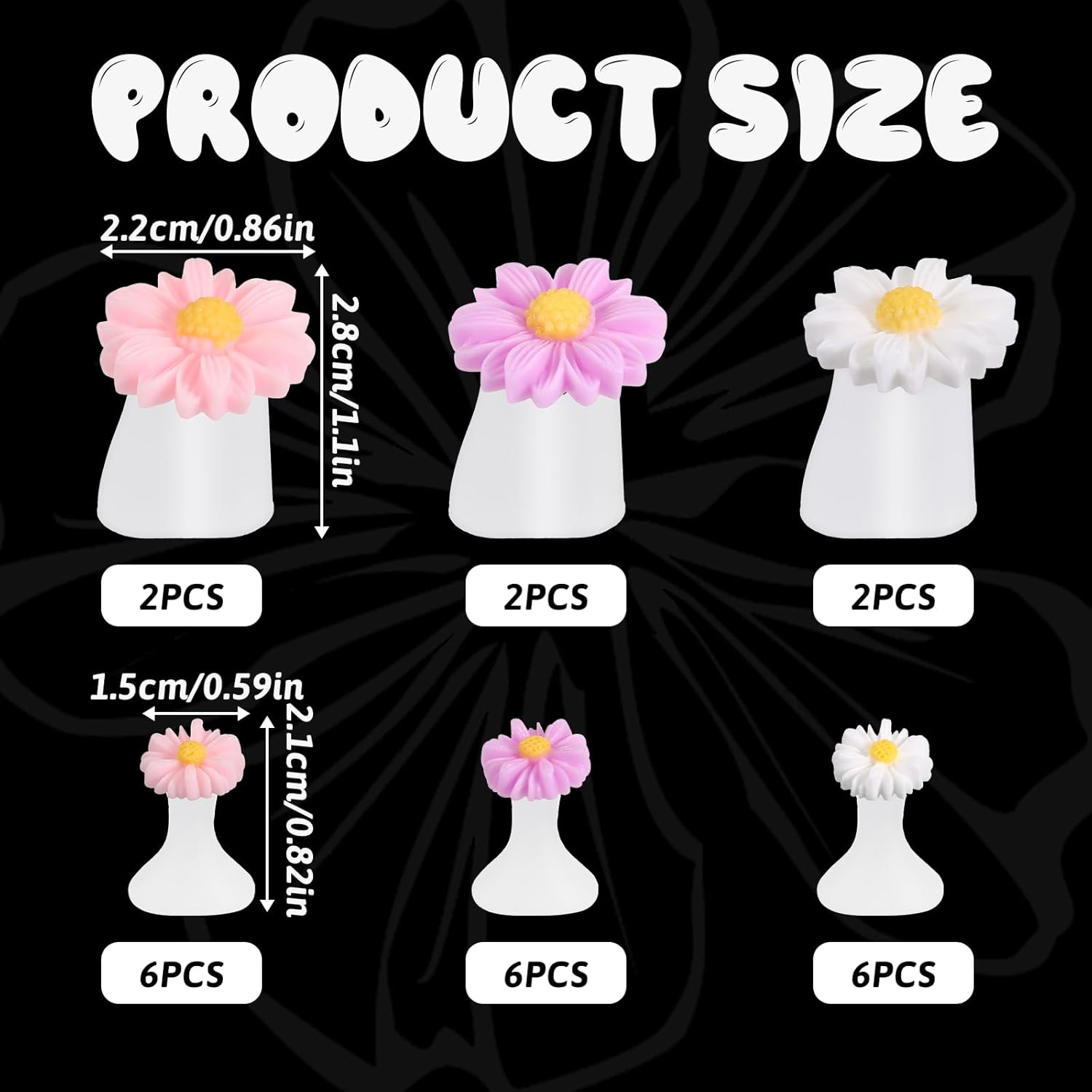 24 PCS Daisy Silicone Toe Separators Flower Toes Spacers Pedicures Silicone Toe Nail Separator Pedicure Toes Dividers for Women Pedicure Nails Salon Foot Spacers Nail Art Tools (Pink, Purple, White)-FemmiqueWomen