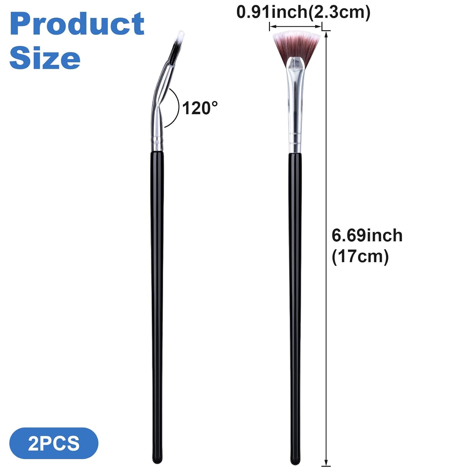 PAGOW 2 Pcs Folding Angle Scalloped Lash Brush, Multifunctional Mascara Fan Brush for Lashes, Eyelash Comb Separator Wands Makeup Tool (Black+Yellow)-FemmiqueWomen