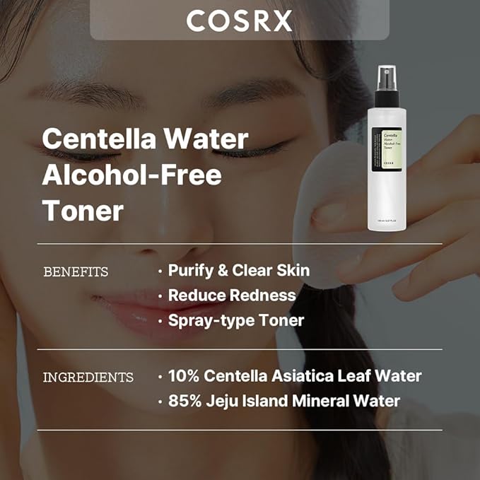 COSRX Alcohol-Free Cica Toner, 150ml / 5.07 fl.oz | Spray-type Korean Toner with Centella Asiatica for Hydrating & Soothing Redness | Korean Skin Care, Not Tested on Animals, Paraben Free-FemmiqueWomen