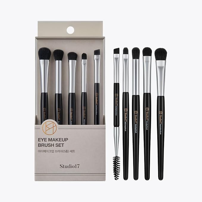 Eye Makeup Brush Set 5 Pcs | Small & Portable Eye Shadow Brushes | Korean Eye Makeup Brushes | Premium Synthetic Bristles for Professionals-FemmiqueWomen