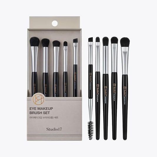Eye Makeup Brush Set 5 Pcs | Small & Portable Eye Shadow Brushes | Korean Eye Makeup Brushes | Premium Synthetic Bristles for Professionals-FemmiqueWomen