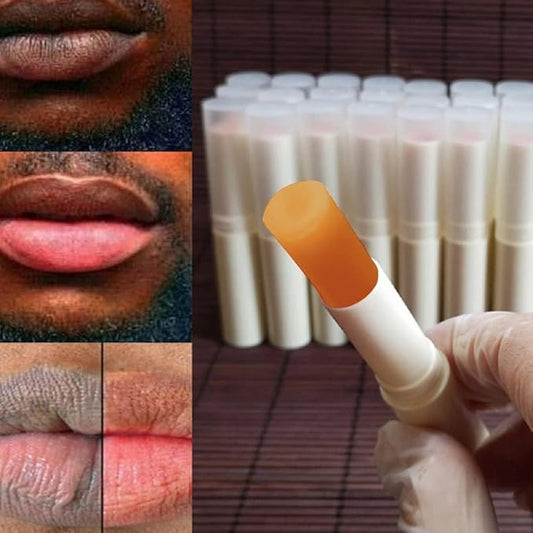 2PCS Natural Plant lip balm Pink Lips Serum Lightening Dark Lips Bleaching Essence Lip Balm Repair Fine Lines Brighten Moisture Exfoliator Lip Care (Orange)-FemmiqueWomen