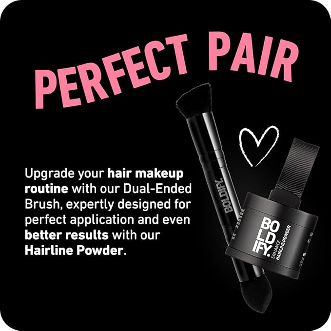 BOLDIFY Dual-Ended Hairline Powder Brush - Precision Makeup Brush Set with Sponge Tip for Seamless Blending - Ideal as a Concealer Brush, Hair Contour Brush, and Root Touch Up-FemmiqueWomen