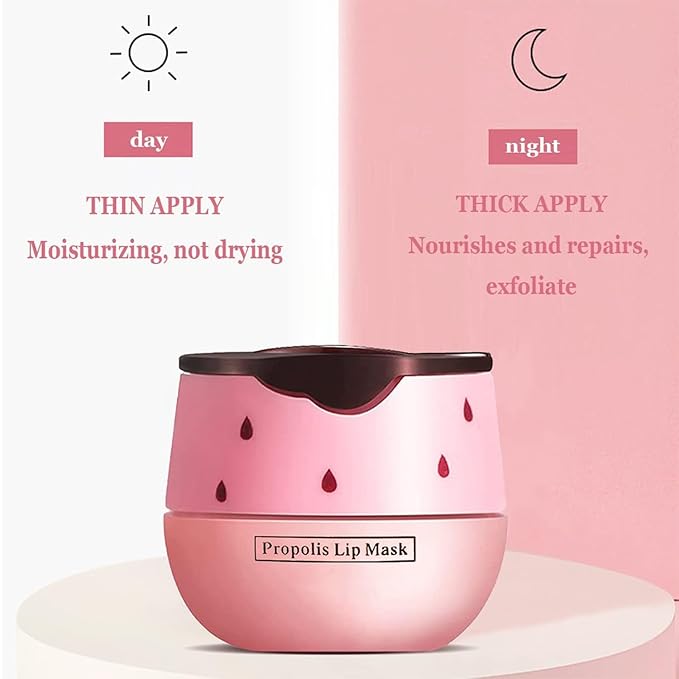 2 PCS Bee Lip Balm Honey Pot, Strawberry & Honey Lip Sleeping Masks Overnight, Hydrating Prevention Dry and Cracked Lip Scrubs Exfoliator Lip Care, Reduces Lip Lines-FemmiqueWomen