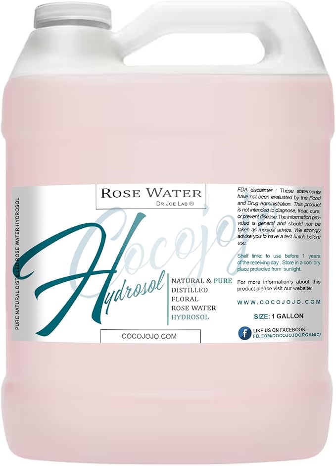 Rose Hydrosol Spray Cleansing Non GMO Facial Toner for Face Body Locs Rose Water Hydrating Face Mist, for Hydration Pure & Natural Hydrosol for All Skin Types - COCOJOJO - Bulk 128 OZ - 1 Gallon-FemmiqueWomen