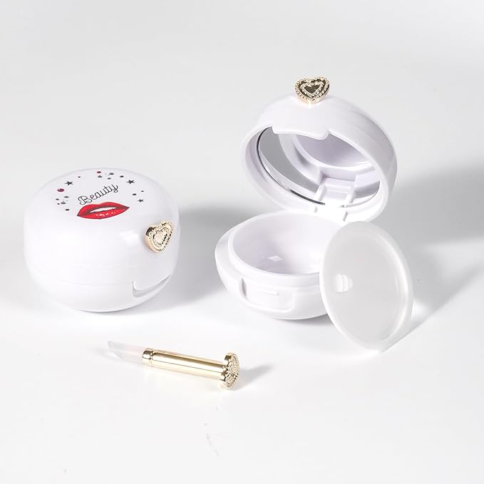 2 Pack Lip Balm Containers,Plastic Portable Empty Lip Balm Container with Mirror and Silicone Lip,Empty Lipstick Dispenser Box for Travel,Home-FemmiqueWomen