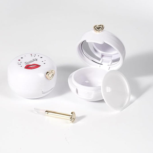 2 Pack Lip Balm Containers,Plastic Portable Empty Lip Balm Container with Mirror and Silicone Lip,Empty Lipstick Dispenser Box for Travel,Home-FemmiqueWomen