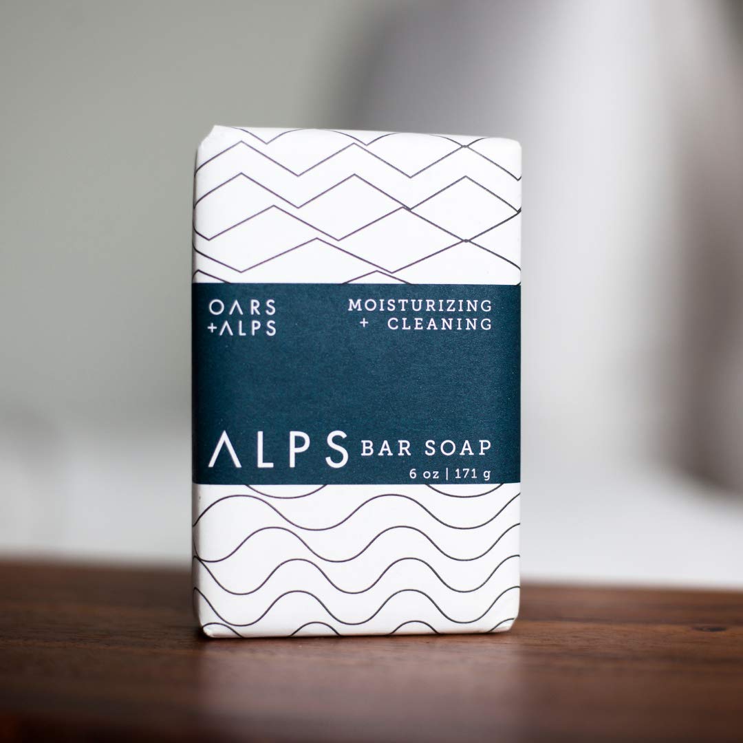 Oars + Alps Moisturizing Bar Soap for Men, Men's Bar Soap with Shea Butter & Jojoba Oil, Hydrating Dermatologist Tested & Made with Natural Clean Ingredients, Travel Size, 1pk, 6oz-FemmiqueWomen