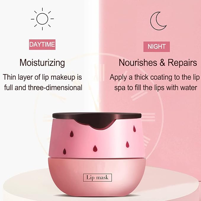 2PCS Bee Lip Balm Lip Balm Honey Pot, Strawberry Sleeping Lip Mask,Moisturizing Lip Balm with Stick,Hydrating & Prevention Dry and Cracked Lip Scrubs Exfoliator Lip Care Products(Strawberry)-FemmiqueWomen