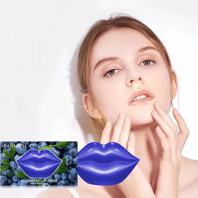 20Pcs Moisturizing Lip Mask, Lip Sleep Mask Reduces Lip Lines and Restores Moisture, Lip Mask Effectively Nourishes the Lip Skin, Gel Treatment Lip Masks Plumping Lips Mask Lip Care Products (Purple)-FemmiqueWomen