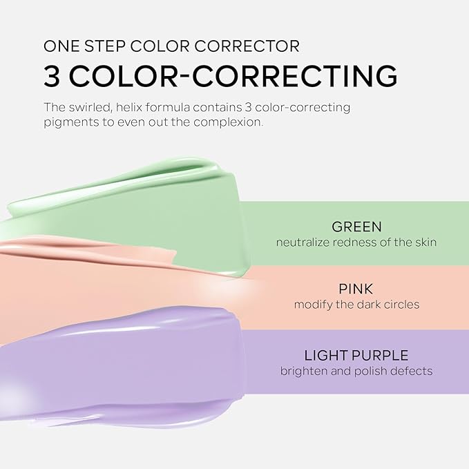 3 in 1 Color Correcting Makeup Primer Facial Serum, SPF 50 PA+++ Sunscreen Isolation Cream, Oil Control Moisturizing Skin Tone Correcting, One Step Color Corrector Face Primer-FemmiqueWomen