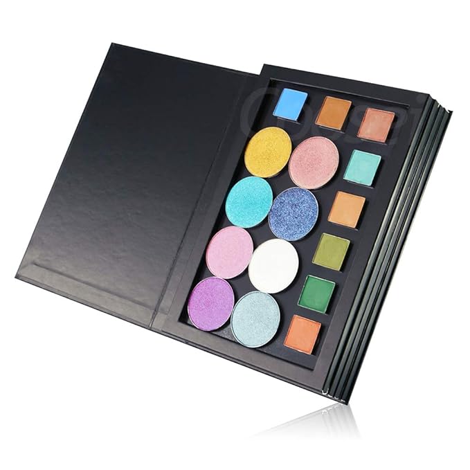 3-Layer Book Shaped Magnetic Eyeshadow Palette Large Empty Makeup Storage Box-FemmiqueWomen