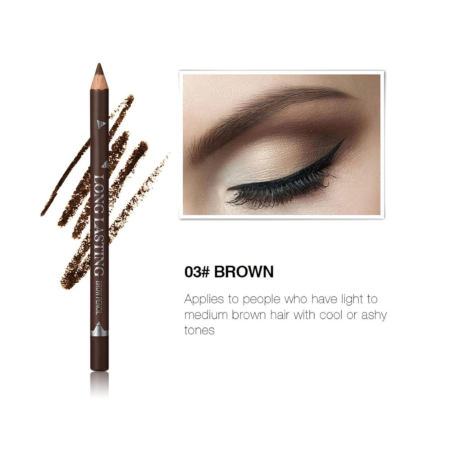 12 Pcs Brown Eyebrow Pencil Eyeliner Makeup，Soft Textured，Easy to Color，Long Lasting，Waterproof Eyebrow Pen for Fills in Sparse Areas and Gaps，Create a Natural Eye Brow-FemmiqueWomen