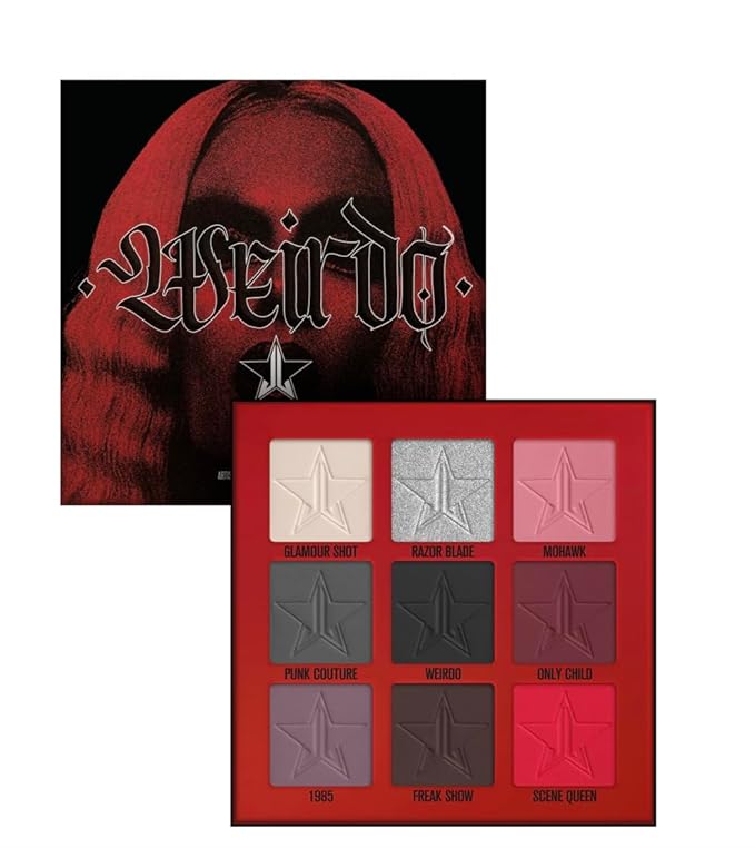 Jeffree Star Cosmetics Weirdo Mini Palette + Mini Controversy & Black Jeffree Star Approved Mascara Bundle of 3, Red-FemmiqueWomen