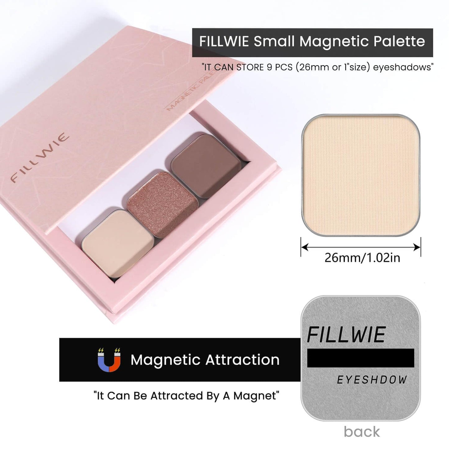 3-Color Eyeshadow Combo Pack – Matte & Shimmer Neutral Shades,Powder, Highly Pigmented, Long-Lasting, Refills Pans for Custom Magnetic Palette-FemmiqueWomen