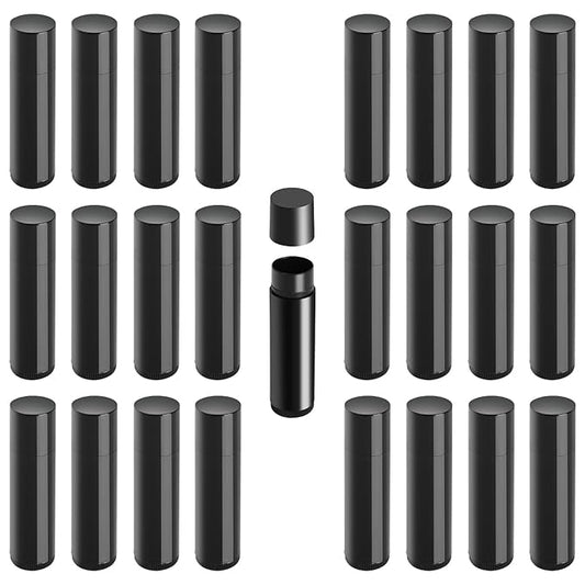 25PCS 3/16 Oz (5.5 ml) Twist up Lip Balm Tubes,Empty Lip balm containers, Echapstick tubes empty, Refillable Lip Balm Bottles, for DIY Homemade Lipsticks,Chapsticks,Homemade Solid Perfume, Black-FemmiqueWomen