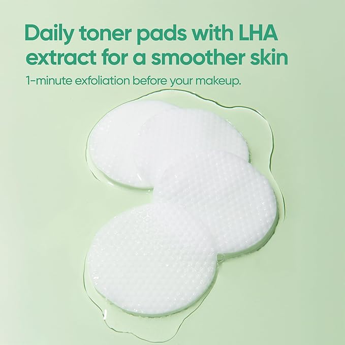 BANILA CO Clean it Zero Green Peel Toner Pad | Vegan Korean Dual Textured for Gentle Exfoliating | Green Complex and LHA to Even Skin Texture and Remove Sebum | Hypoallergenic, Alcohol-Free (70ea)-FemmiqueWomen