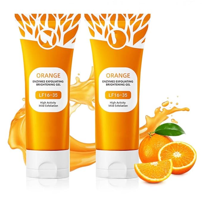 2025 New Orange Exfoliating Gel for Face and Body, Oranges Enzymes Exfoliating Gels Remove Blackheads Moisturize Skin, Upgrade Exfoliatings Cleansing Gel Scrub Clean Pores (Orange X2, One Size)-FemmiqueWomen