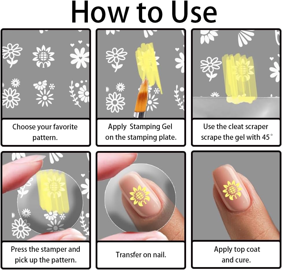 3Pcs Butterfly Nail Stamping Templates Flowers French Line Tip Art Stamp Image Plate Stainless Steel DIY Reusable Tools for Manicure Printing-FemmiqueWomen