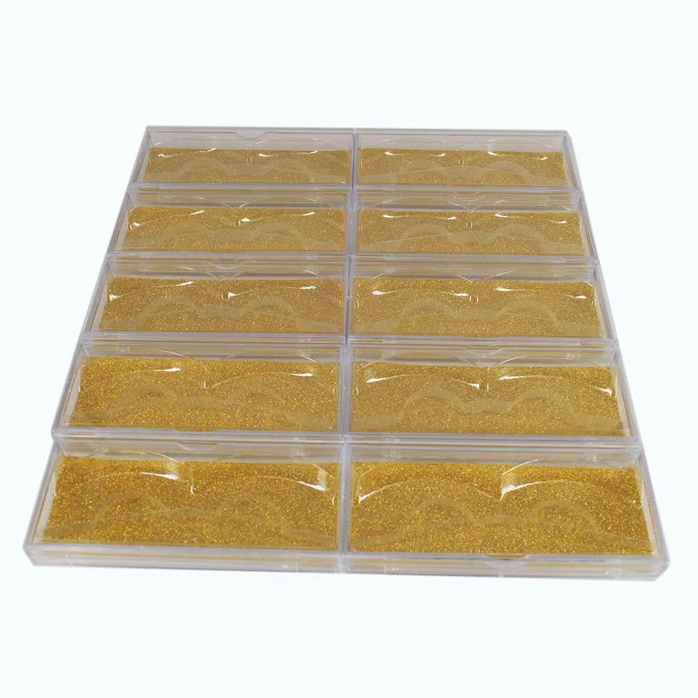20pcs empty lash case packaging wholesale empty eyelash tray box gold (gold)-FemmiqueWomen