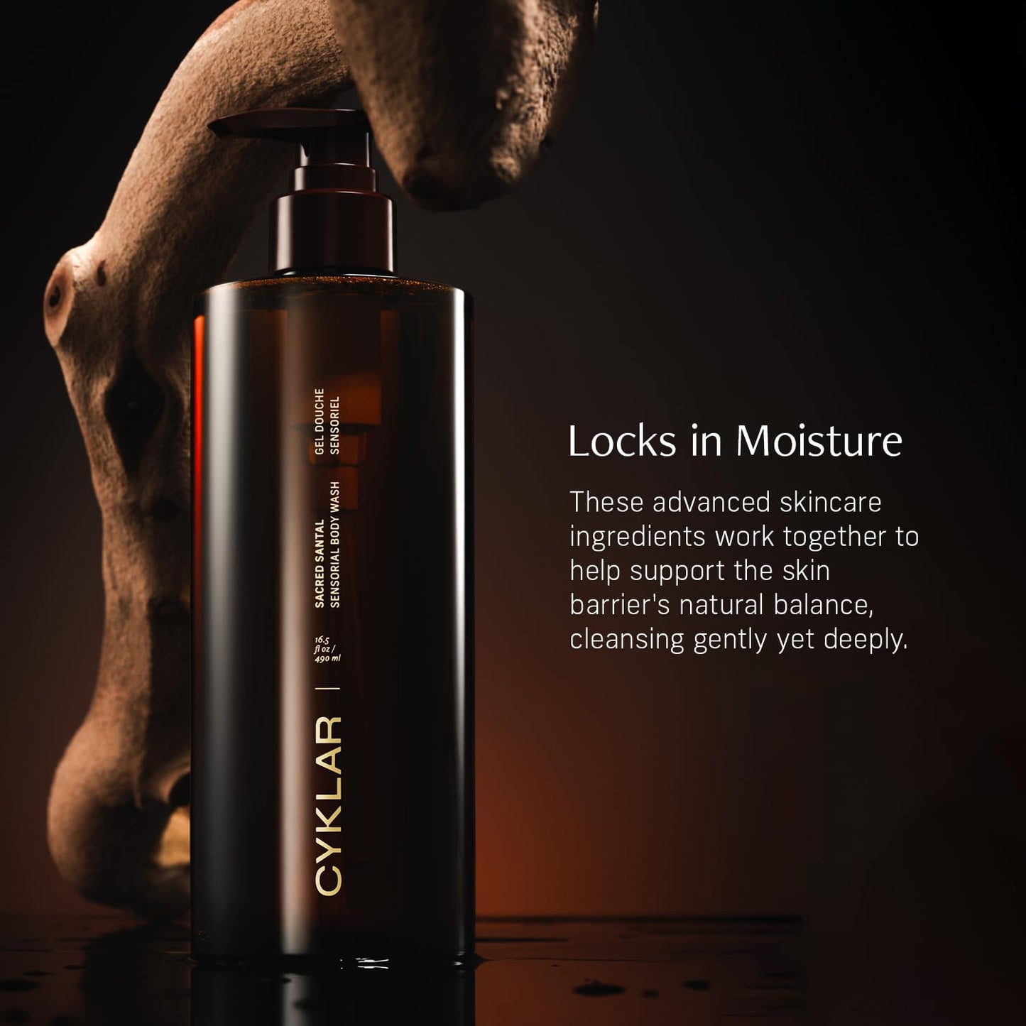 Sensorial Body Wash. Sacred Santal Hydrating Cleanser with Moisture Locking Multi-Oil Complex, Sodium PCA and Glycerin. Nourishing Shower Gel for Women and Men, 16.5 Fl Oz Luxury Bodywash-FemmiqueWomen