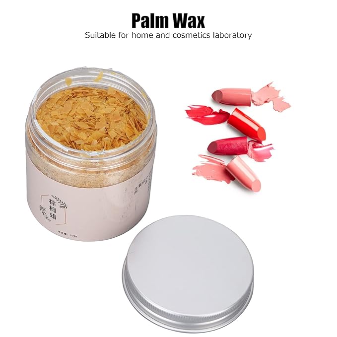 100g Palm Wax Pellets, Carnauba Wax for Lip Balm, Cosmetics DIY Carnauba Wax Material Accessory Lip Balm Making Supplies for Lipstick Lip Balm Making Increase the Melting Point of Lipstick-FemmiqueWomen