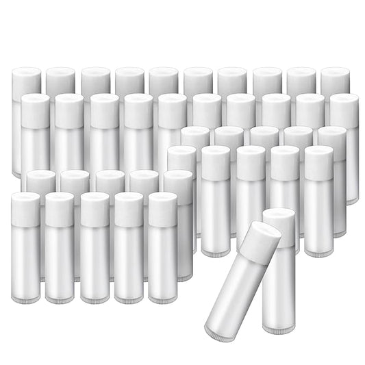 1st Choice 50 Lip Balm Empty Container Tubes 3/16 Oz (5.5ml), Natural White Color-FemmiqueWomen