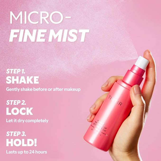 TIRTIR Waterproof Setting Spray – 24 Hour Long Lasting Fix, Sweatproof Water Resistant Makeup Finisher – Ethanol Free, Semi Matte Finish for Oily Skin – Korean Makeup Fixer-FemmiqueWomen
