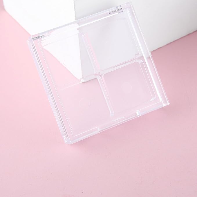 2PCS Empty Eyeshadow Palette 4 Grids Plastic Eye Make Up Container Palette Refillable Small Makeup Palette Lipstick Compact Containers Cosmetic Sample Storage Cases-FemmiqueWomen