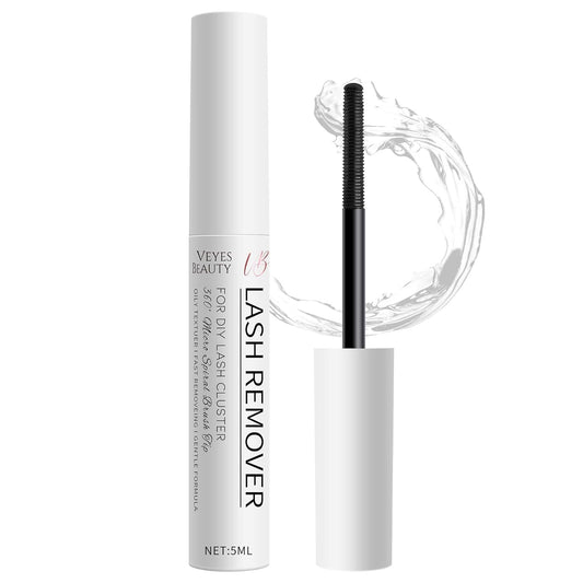 VEYESBEAUTY Cluster Lash Glue Remover 5ML Eyelash Remover for DIY Lash Extensions at home Clear Remover for Self-application Individual Lashes-FemmiqueWomen