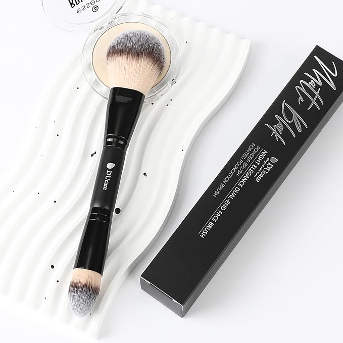 DUcare Powder Brush Foundation Brushes Double Ended Blush Setting Brush for Rounded Taperd Liquid, Cream, Powder,Blending, Buffing-FemmiqueWomen