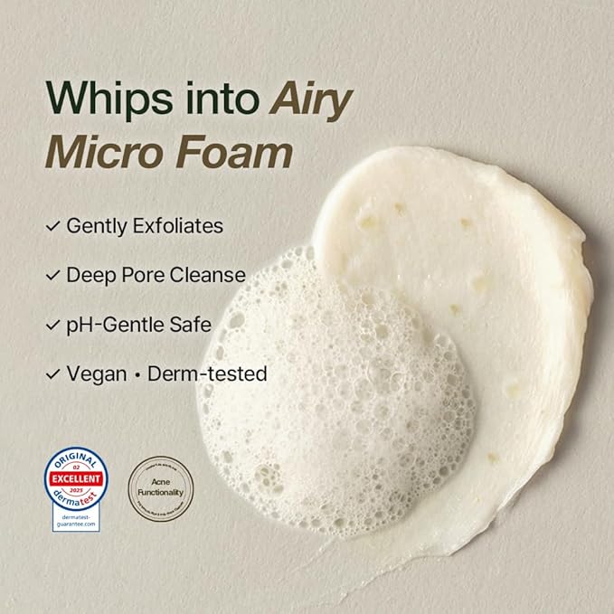 NDP Rice Mochi Deep Face Wash – Triple-Rice Airy Micro-Exfoliating Foam for Sensitive Skin, Phyto Mucin Hydration Shield, pH 5.5 Barrier-Safe Vegan Korean Skincare Cleanser, 4.05 fl oz (120 ml)-FemmiqueWomen