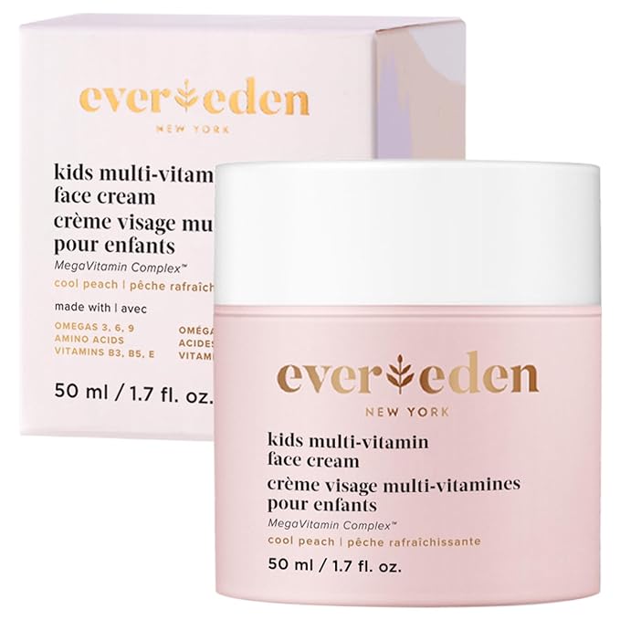 Evereden Kids Face Cream: Cool Peach, 1.7 oz. | Face Lotion | Clean and Non-Toxic Face Moisturizer | Multi-Vitamin Skin Care for Kids-FemmiqueWomen
