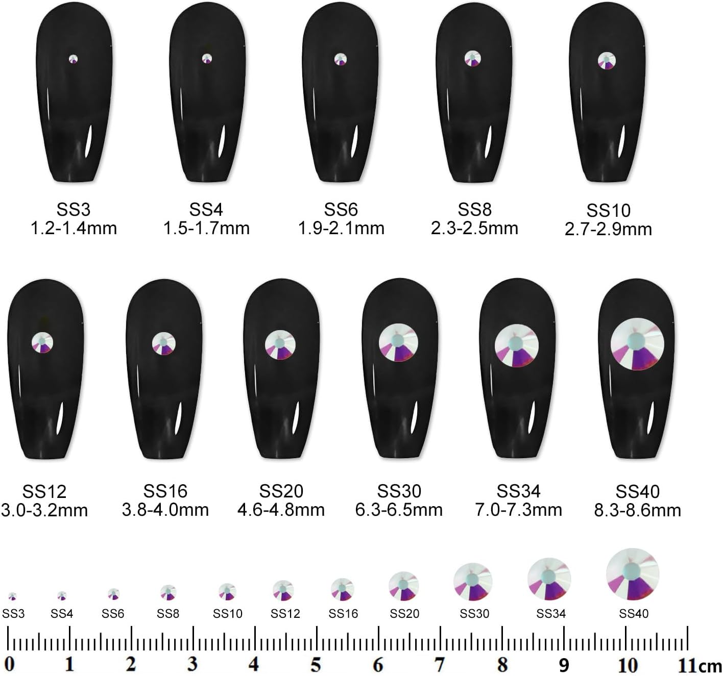 2000PCS SS16 Flatback Rhinestones | 12-Facet Diamond-Cut Glass Gems for Nail Art, Clothing, DIY Crafts |Glue-On Decoration Stones with Silver Backing(Transparent AB)-FemmiqueWomen