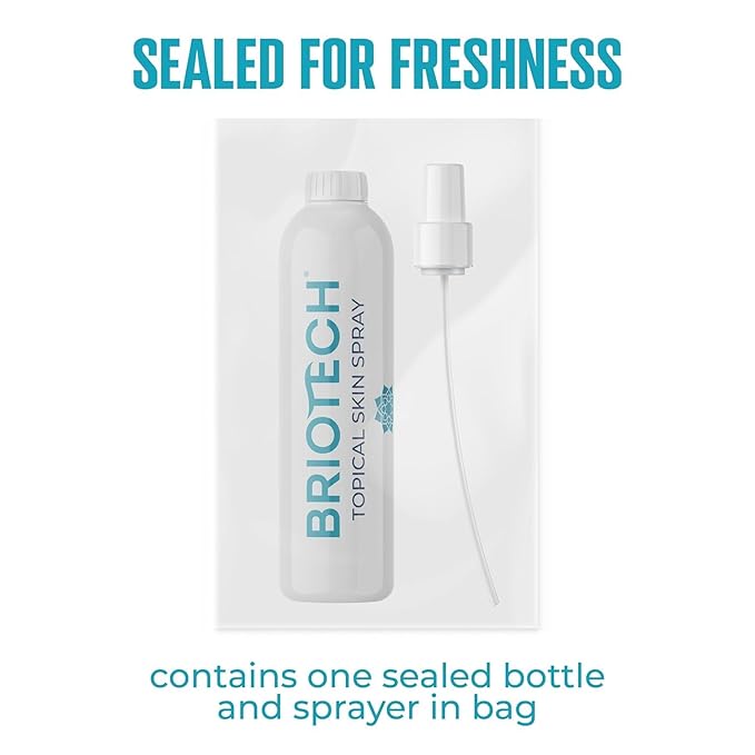 BRIOTECH Topical Skin Spray, Hypochlorous Acid Spray for Sensitive Skin, HOCl Facial Mist, Full Body Support Against Irritation, Calm Redness, Soothe Foot & Scalp, 8 oz (2 Pack)-FemmiqueWomen