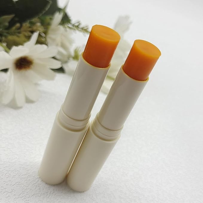 2PC Lip Balm Fade Dark Pigment Whitening Moisturizing Lip Hyaluronic Acid Exfoliating Dead Skin Lightening Lip Care (Orange)-FemmiqueWomen