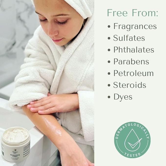 Yobee Body & Face Moisturizing Cream for Dry, Sensitive Skin | Probiotic extracts, Honey, Turmeric, Vitamin B12, Ceramides, Shea Butter | Fragrance Free | For Kids & Adults (6)-FemmiqueWomen