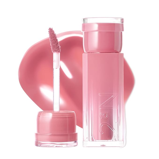 2aN Glaze Bouncing Tint – Lightweight, Moisturizing Lip Tint with High-Shine Finish, Smooth, Light Plumping, Comfortable Wear, Korean Makeup (Lazy, 0.16 oz)-FemmiqueWomen