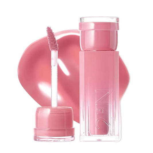 2aN Glaze Bouncing Tint – Lightweight, Moisturizing Lip Tint with High-Shine Finish, Smooth, Light Plumping, Comfortable Wear, Korean Makeup (Lazy, 0.16 oz)-FemmiqueWomen
