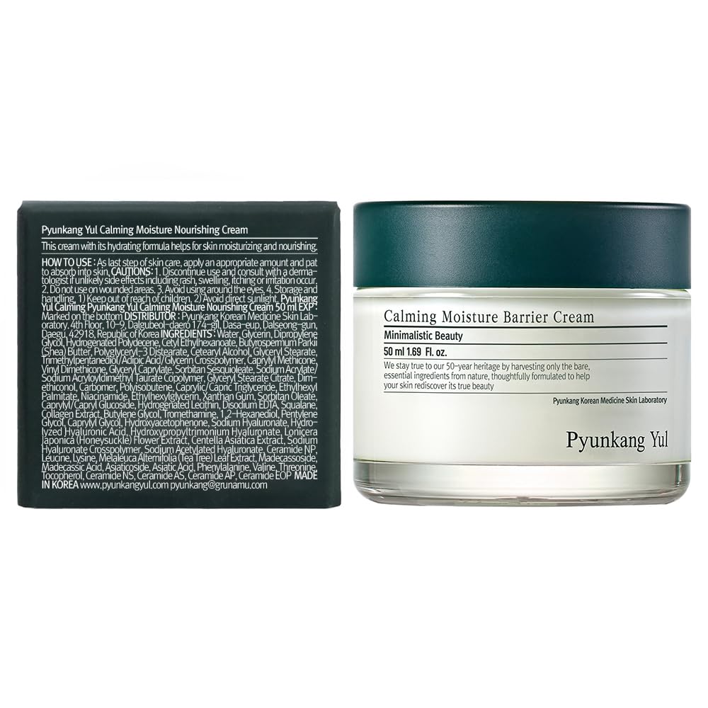 Pyunkang Yul PKY Calming Moisture Nourishing Cream Instantly Soothes Sensitive Skin, Face Moisturizer for Healthy Skin Vitality with Collagen, Vegan, Korean Skincare (1.69 Fl. Oz, 50ml)-FemmiqueWomen