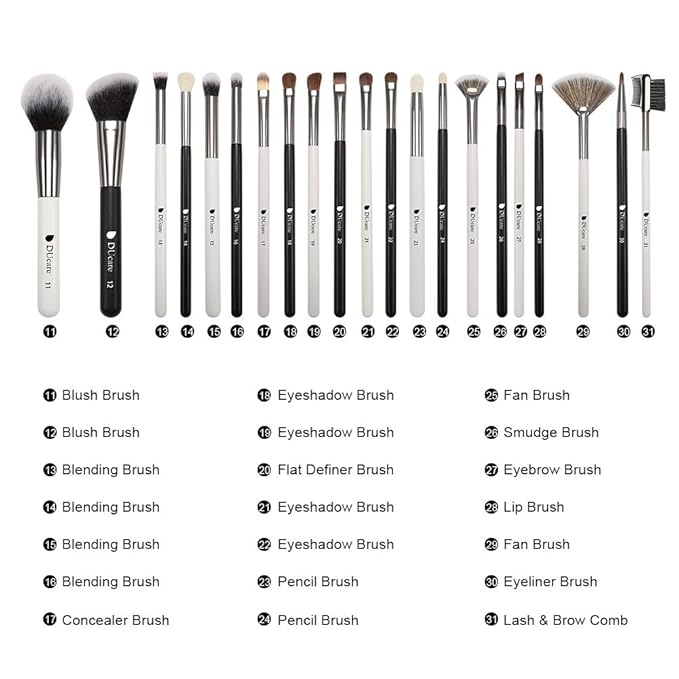 DUcare Professional Makeup Brushes 31Pcs Panda Series Makeup Brush Set Kabuki Foundation Blending Face Powder Blush Concealers Eye Shadows With Leather Case Organizer-FemmiqueWomen