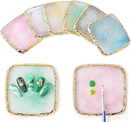 1 Pcs Resin Nail Art Palette Nail Art Cosmetic Mixing Palette Color Mixing Pigment Plate Polish Holder Drawing Color Palette-FemmiqueWomen