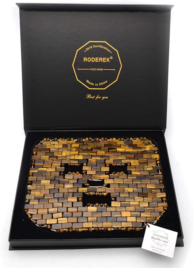 Jade Ice Sleeping Mask, Jade Mask for Relieving Face & Eye Puffiness Migraine, Anti Wrinkle Mask Therapy, Yoga Meditation Tools (Tiger's eye Jade)-FemmiqueWomen