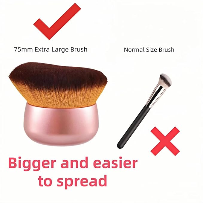 Blend & Blur 75mm Body Kabuki Brush - For Self Tanner, Body Bronzer & Foundation | Face/Back Multitool | Wet/Dry Use (Rose Gold)-FemmiqueWomen