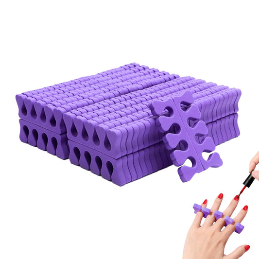 100PCS Sponge Toe Separator, Soft Toe Spreader Nail Art Finger Separator Divider Spacer Manicure Pedicure Tool for Nail Polish (Purple)-FemmiqueWomen