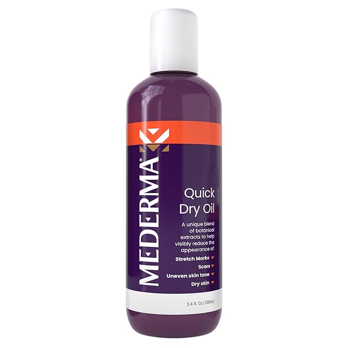 Mederma Quick Dry Oil, Scar and Stretch Mark Treatment, Helps to Improve the Appearance with Natural Botanical Extracts, Paraben Free, Fast-Absorbing, 3.4oz (100ml)-FemmiqueWomen