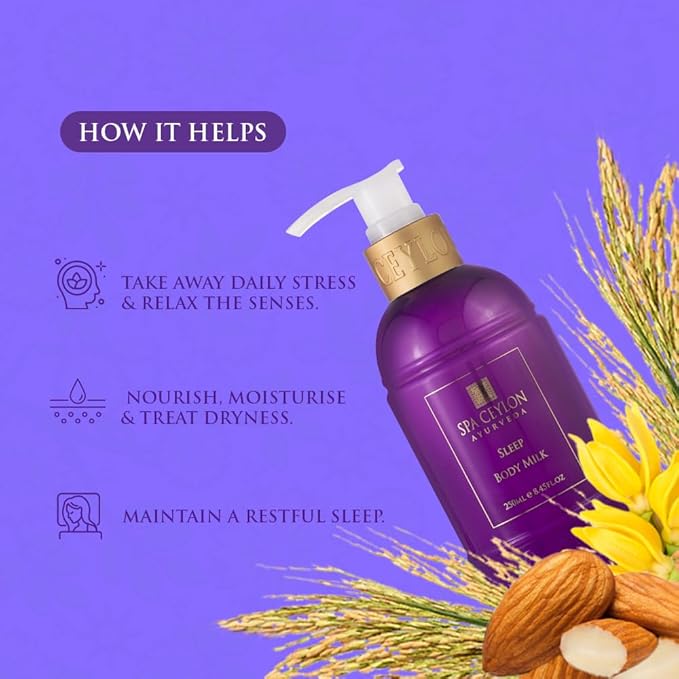 SPA CEYLON SLEEP Body Milk | Pure Lavender & Luxurious Fragrance | Nourishes & Treats Dryness | Suitable for all skin types-FemmiqueWomen