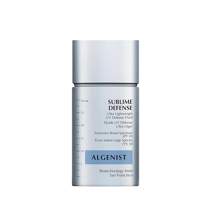 Algenist Sublime Defense Ultra Lightweight UV Defense Fluid SPF50 - Sheer, Oil-Free Face Sunscreen with Vitamin E, Echinacea & Green Tea - Non-Comedogenic & Hypoallergenic Skincare (30ml / 1oz)-FemmiqueWomen