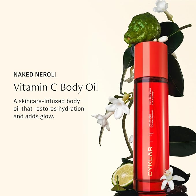 Vitamin C Body Oil for Women and Men. Moisturizing Naked Neroli Scented Body Serum for Glowing Skin. Nourishing, Hydrating After-Shower and Bath Skin Care Moisturizer, 4.2 Fl Oz-FemmiqueWomen