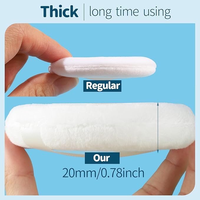 Teenitor 2pcs Powder Puff, 4.13 Inch Powder Puff for Body Powder, Body Powder Puff Large Powder Puff Loose Powder Puffs Soft Velour Body Powder Puff and Container White-FemmiqueWomen